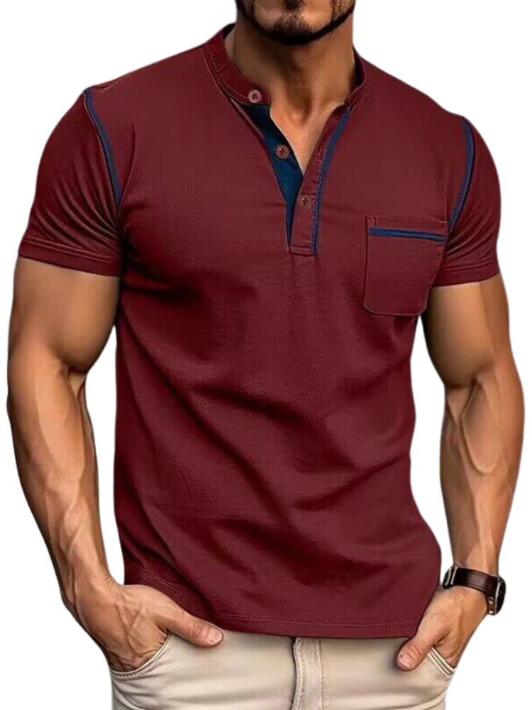 Heren Polo met Henley Kraag – Modern Design en Tijdloos Comfort