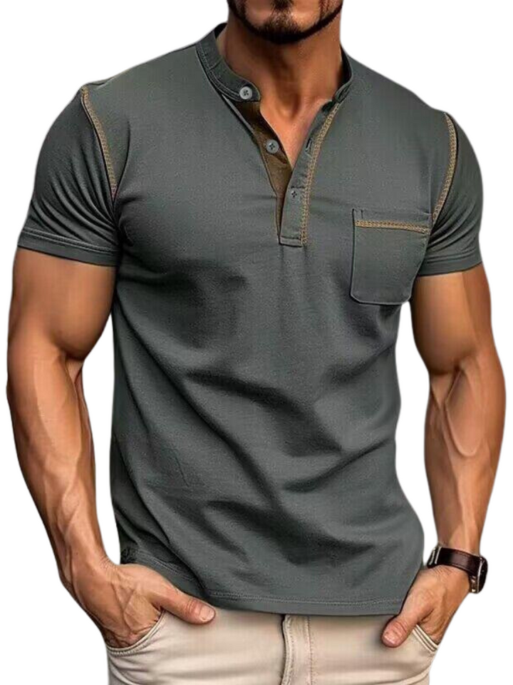 Heren Polo met Henley Kraag – Modern Design en Tijdloos Comfort