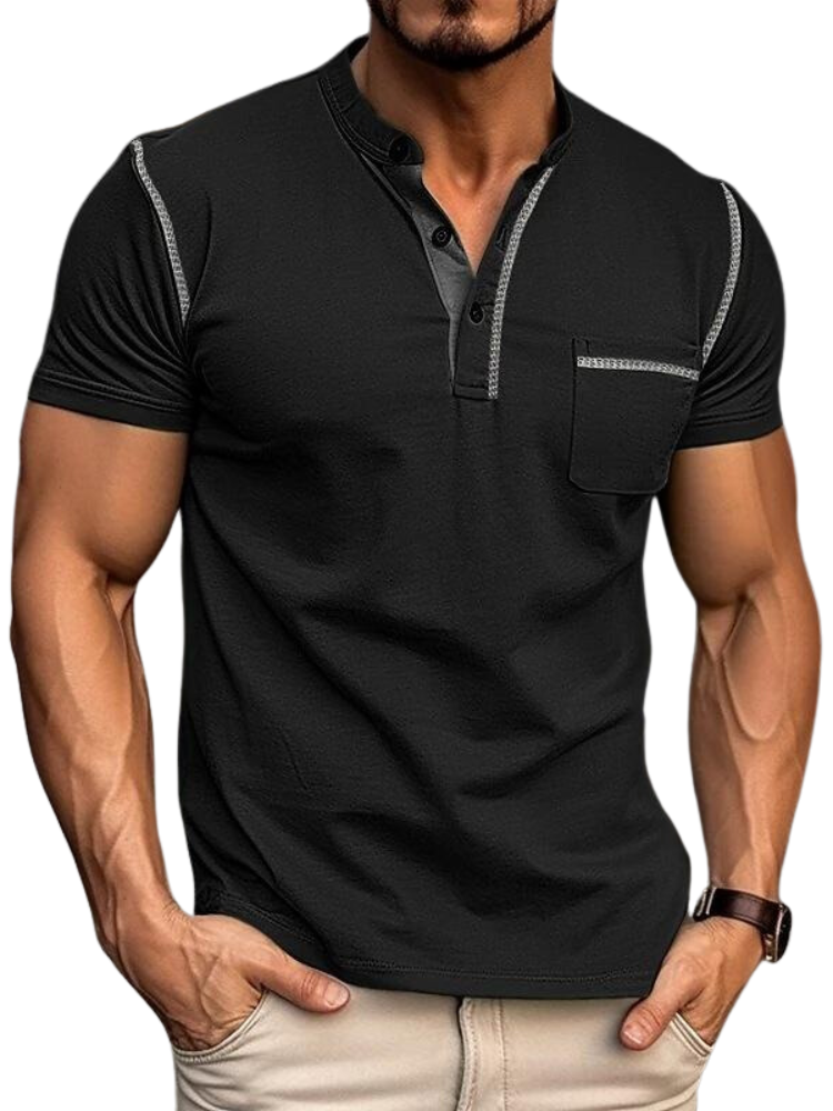 Heren Polo met Henley Kraag – Modern Design en Tijdloos Comfort