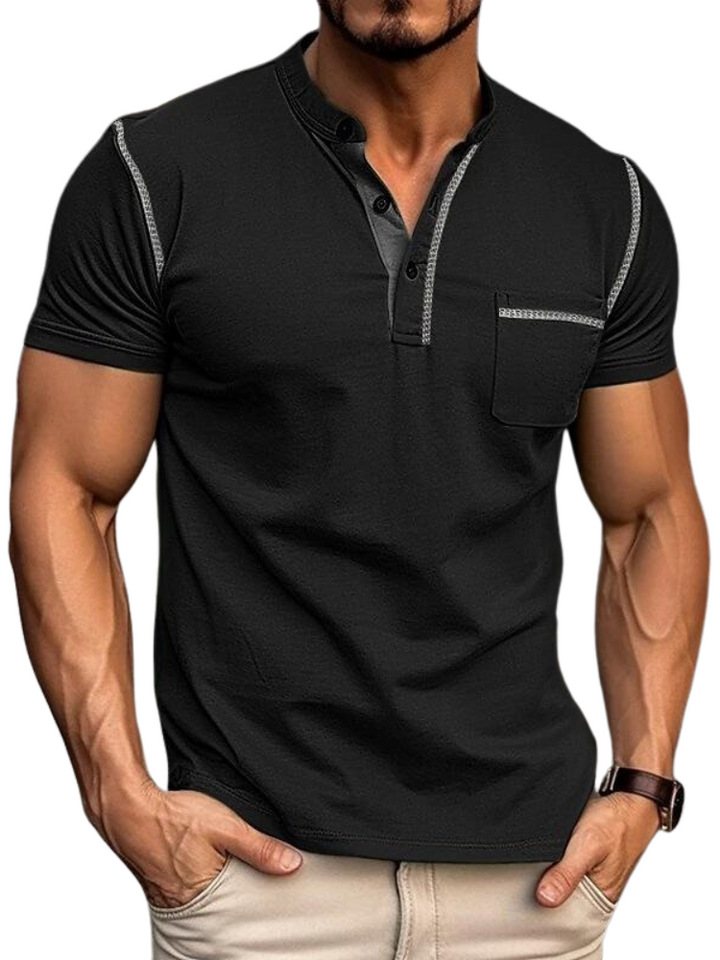 Heren Polo met Henley Kraag – Modern Design en Tijdloos Comfort