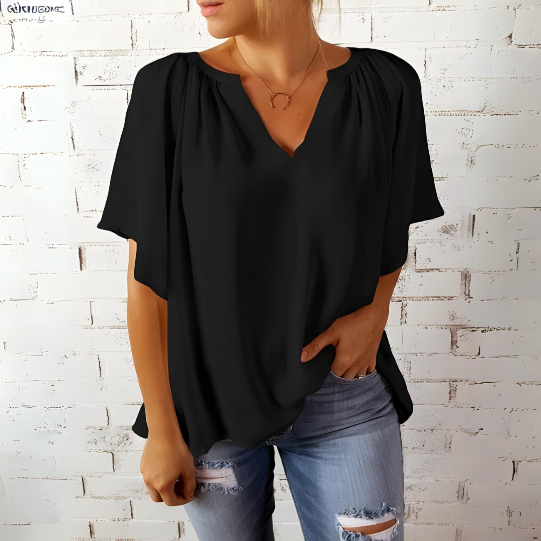 Stijlvolle Blouse Met V-Hals Voor Dames