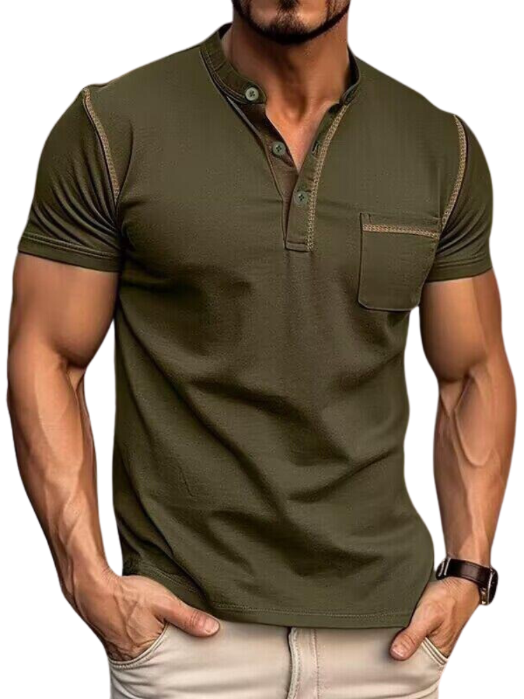 Heren Polo met Henley Kraag – Modern Design en Tijdloos Comfort