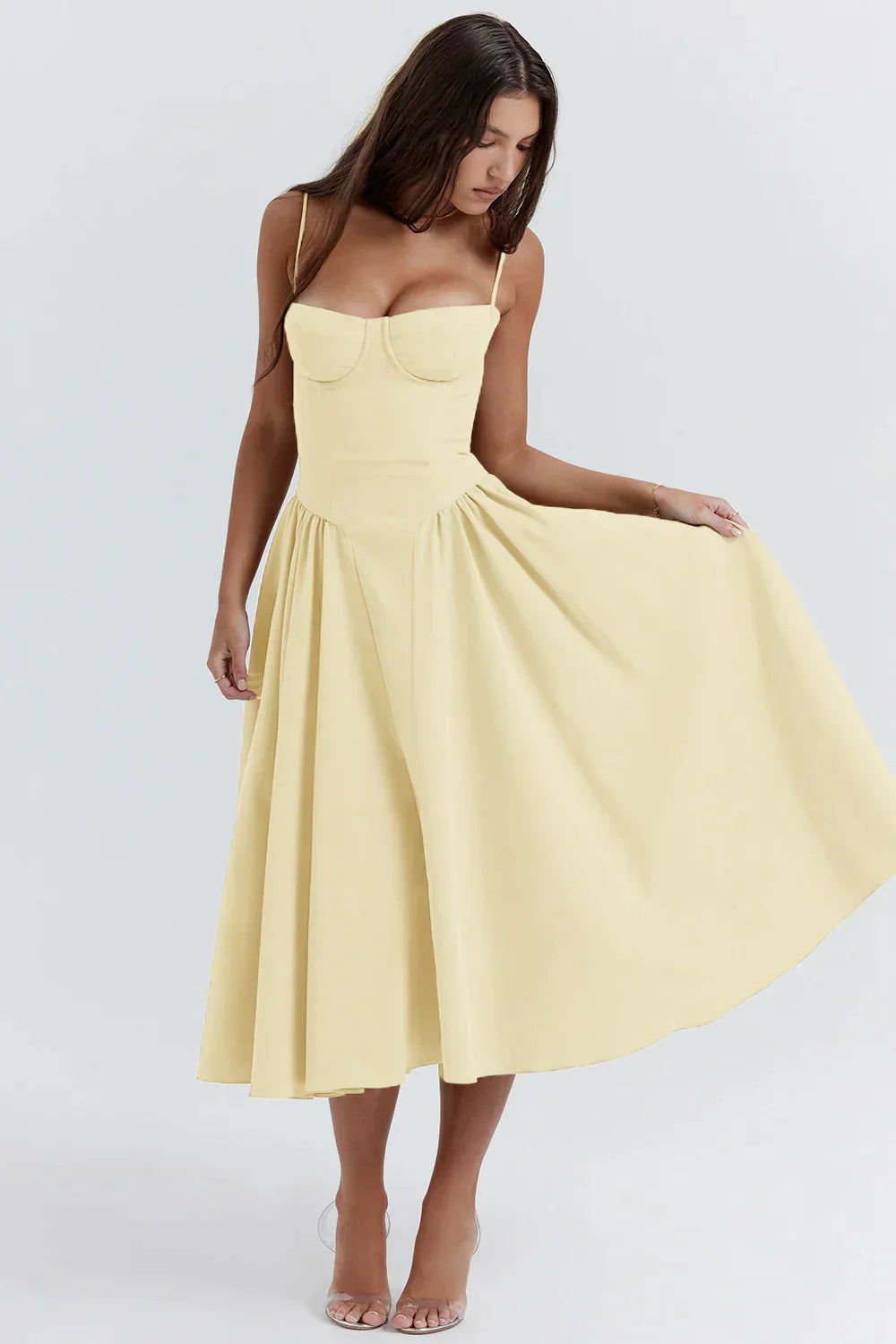 Luxueuze Geplooide Strapless Damesjurk