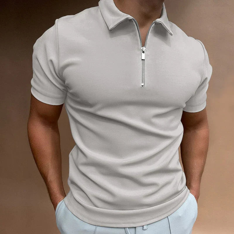 Slim Fit Poloshirt Met Rits Voor heren