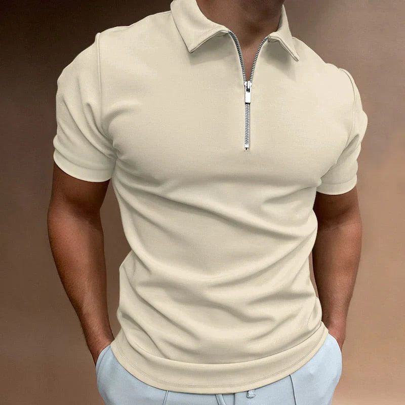 Slim Fit Poloshirt Met Rits Voor heren