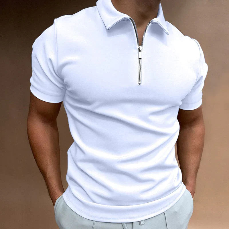 Slim Fit Poloshirt Met Rits Voor heren