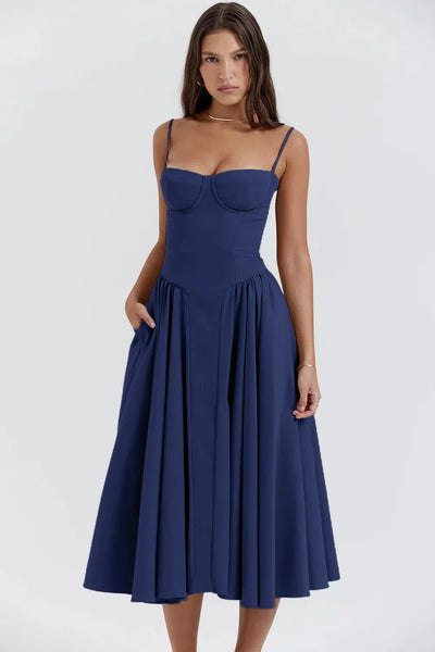 Luxueuze Geplooide Strapless Damesjurk