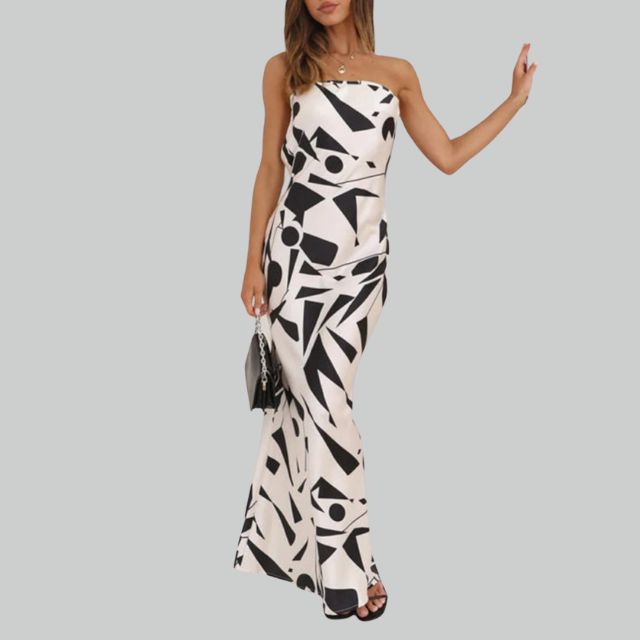 Zomerse Strapless Maxi-damesjurk