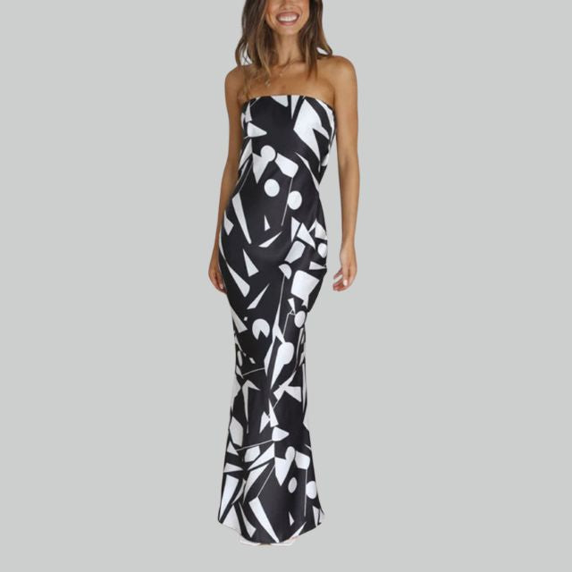 Zomerse Strapless Maxi-damesjurk