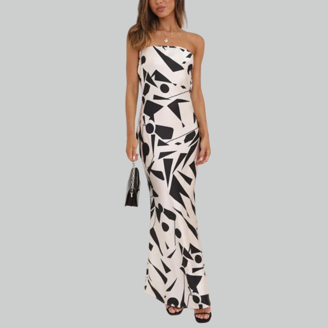 Zomerse Strapless Maxi-damesjurk