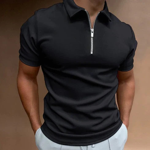 Slim Fit Poloshirt Met Rits Voor heren