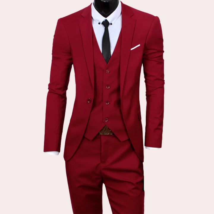 Heren 3-delig pak - Slim Fit Katoenen Blazer, Colbert en Broek