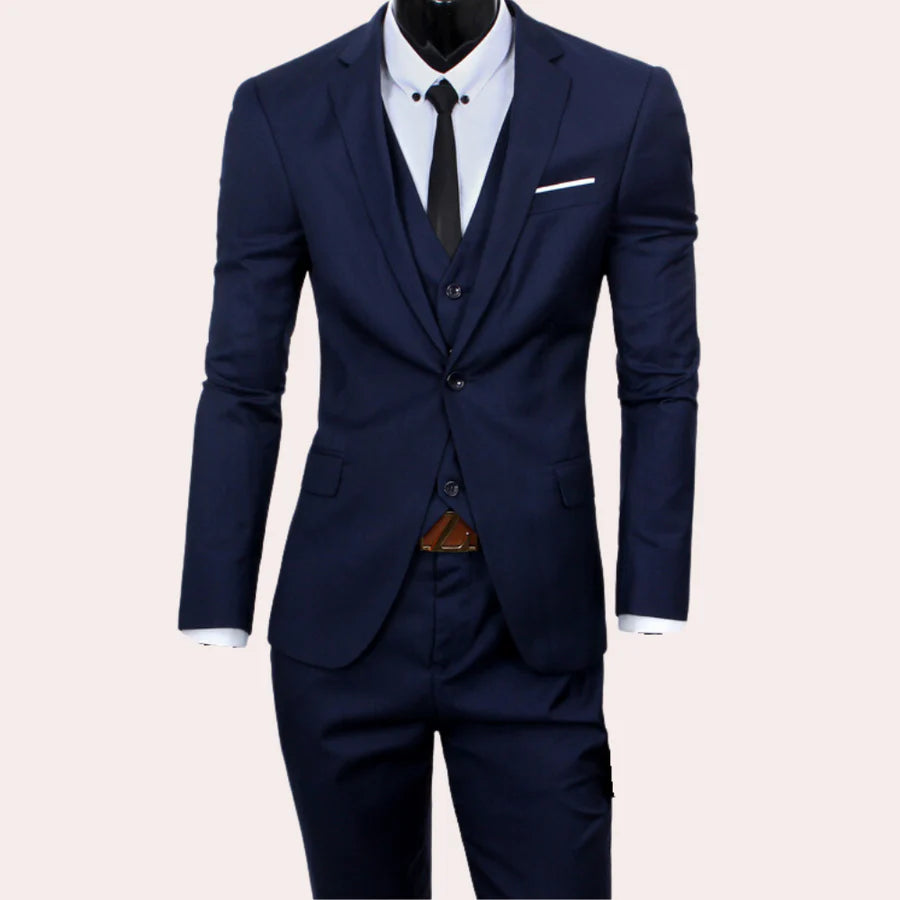 Heren 3-delig pak - Slim Fit Katoenen Blazer, Colbert en Broek