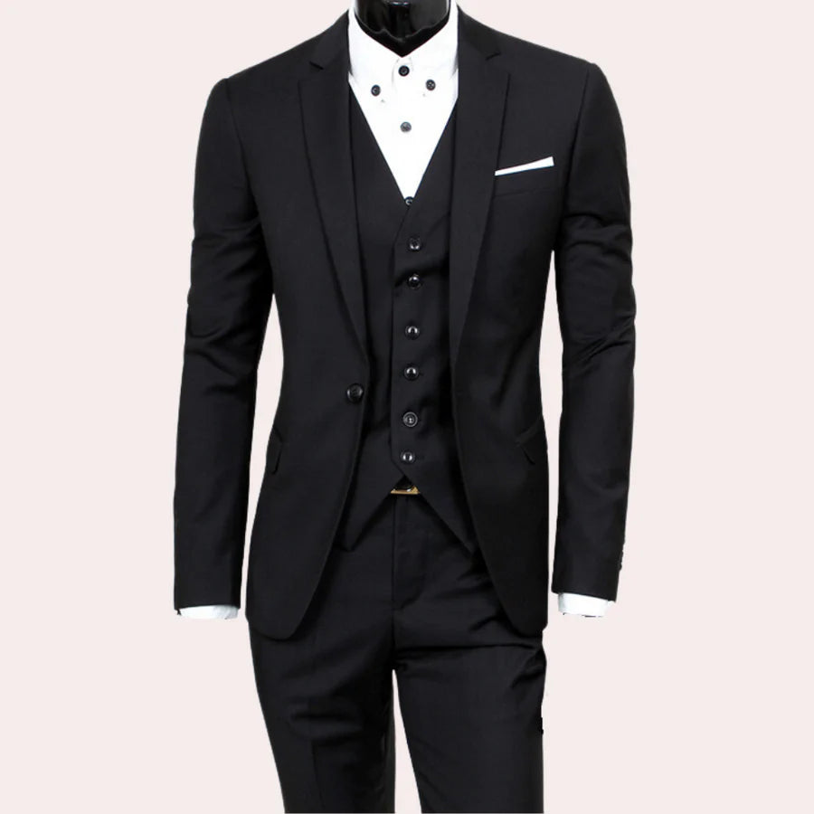 Heren 3-delig pak - Slim Fit Katoenen Blazer, Colbert en Broek