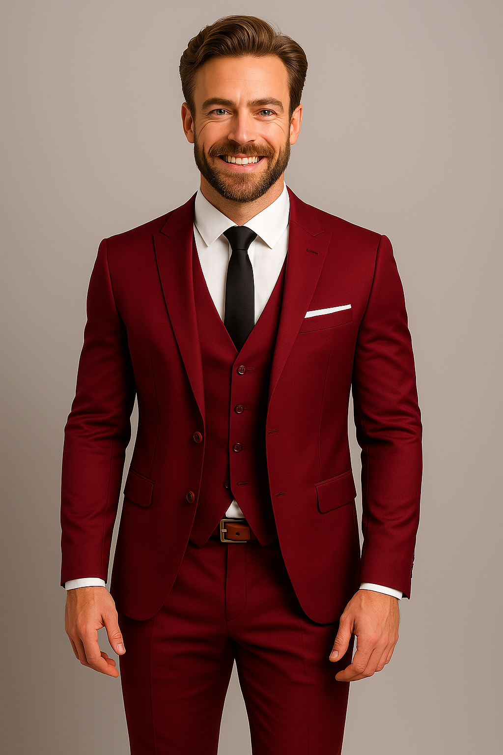 Heren 3-delig pak - Slim Fit Katoenen Blazer, Colbert en Broek