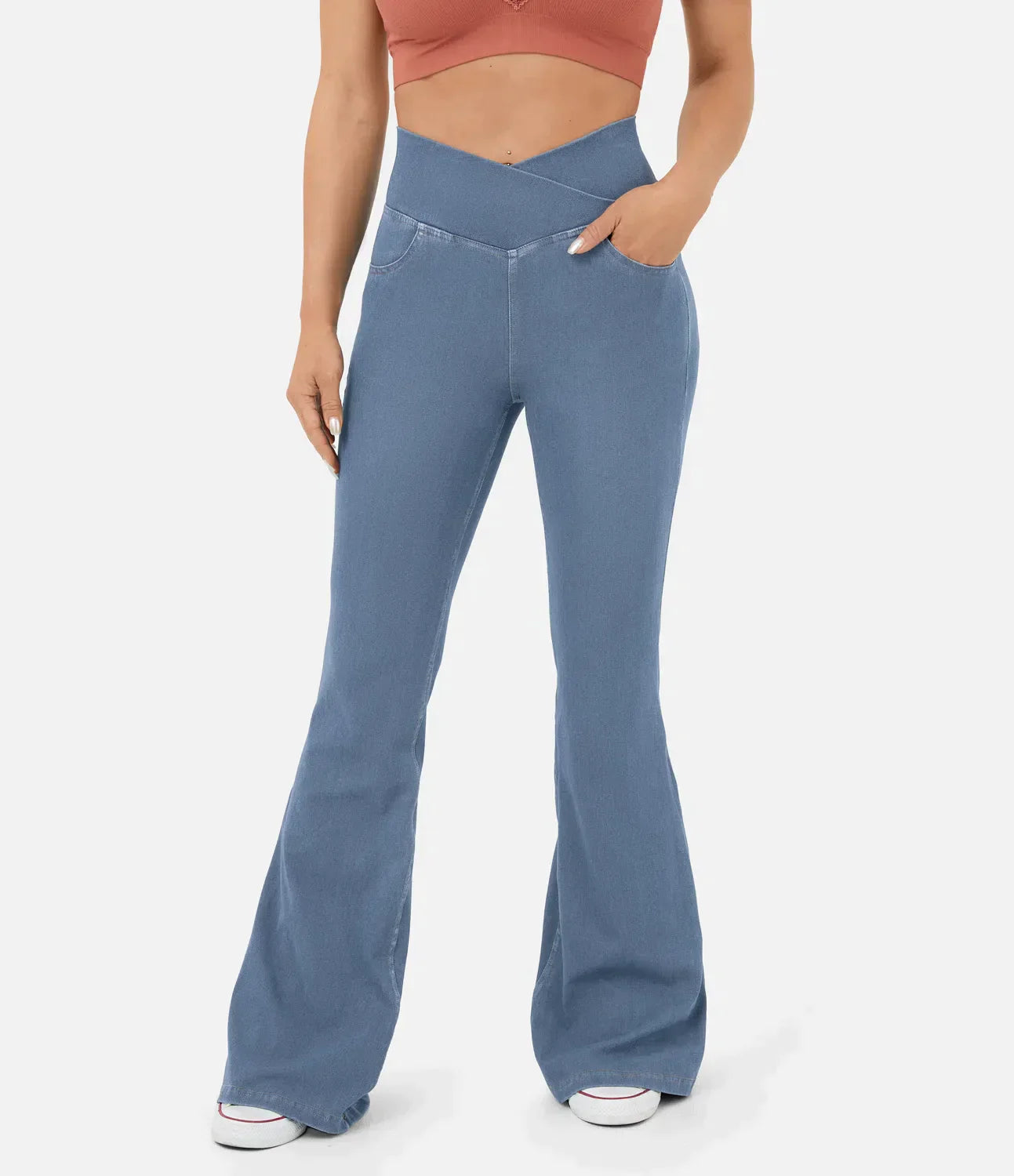 Sophie | RetroFlare High Waisted Crossover Broek