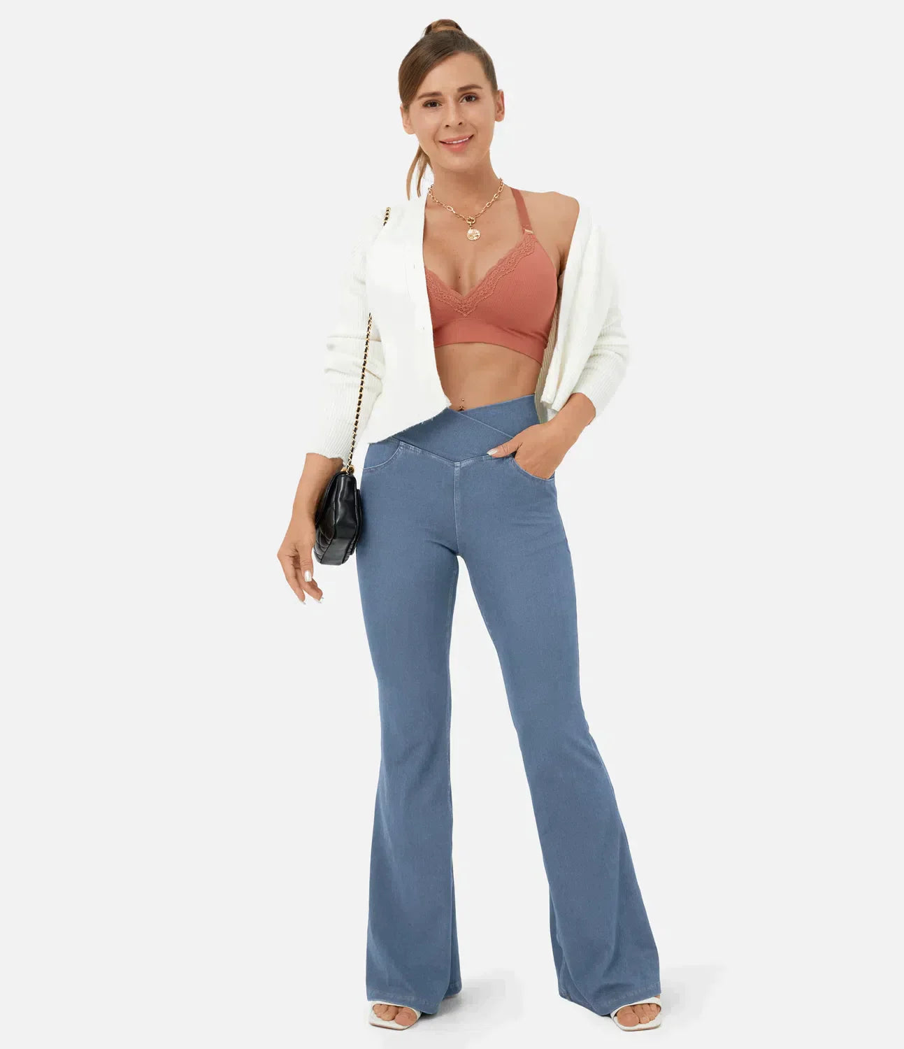 Sophie | RetroFlare High Waisted Crossover Broek