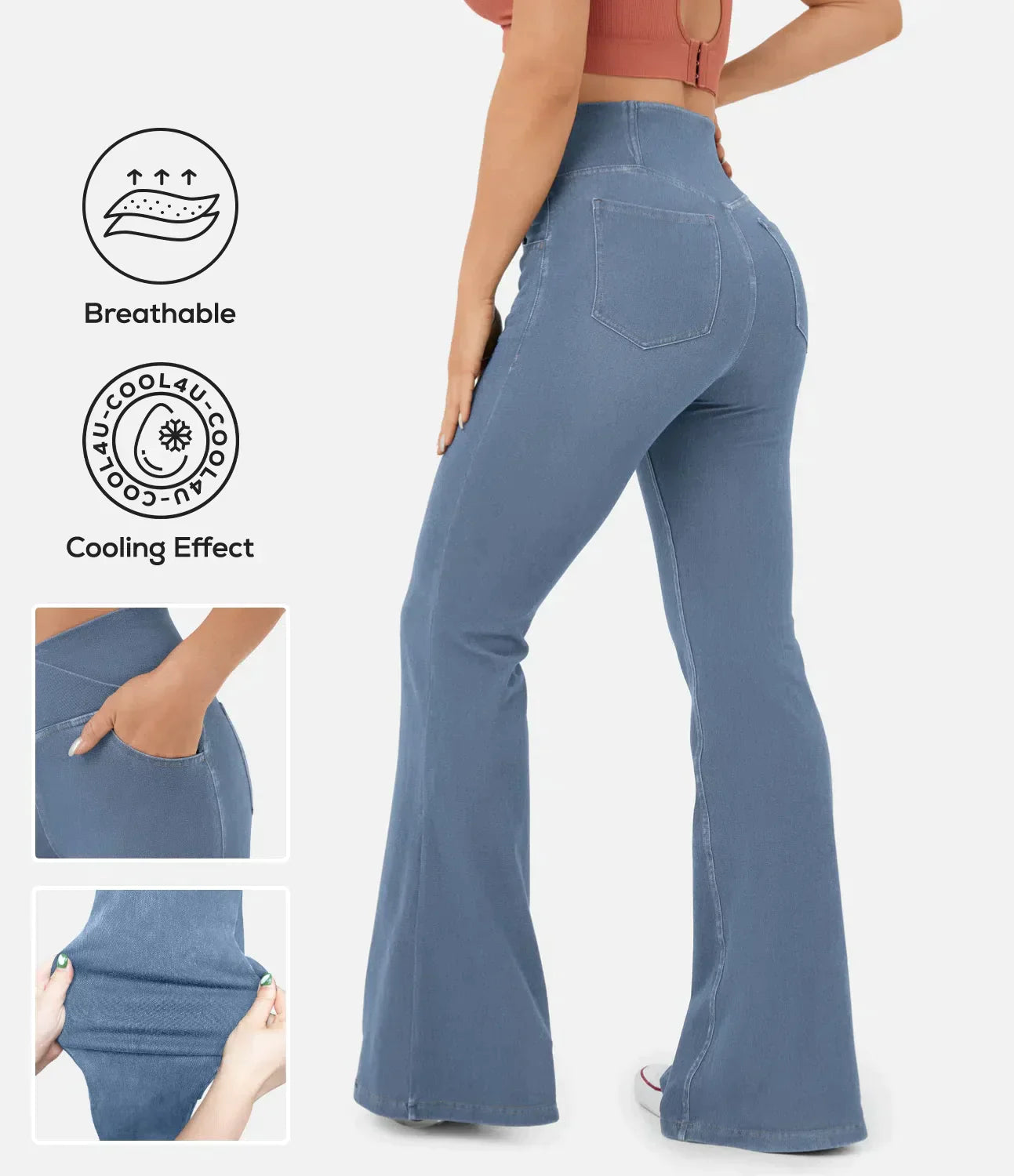 Sophie | RetroFlare High Waisted Crossover Broek