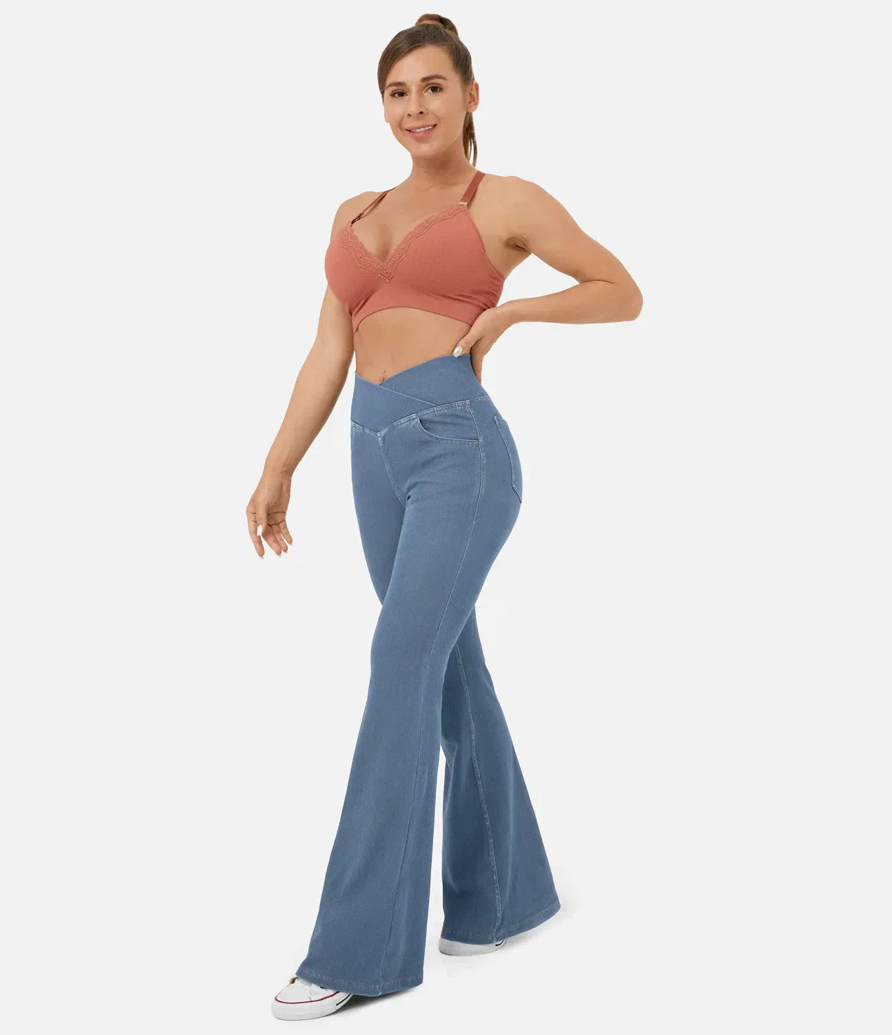 Sophie | RetroFlare High Waisted Crossover Broek